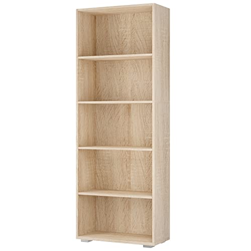 CASARIA Oak Polica za sveče 190x60x28cm 5 polic Knjižna omara Knjižnica Pisarniško organizatorsko pohištvo